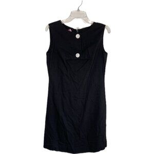 Jane Compton Black Dress Front Cut Out Knee Length Dress Vintage 60s